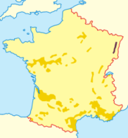 Map showing Alsace