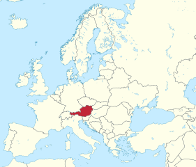 Map showing Austria