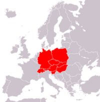 Map showing central Europe