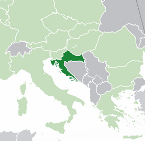 Map showing Croatia