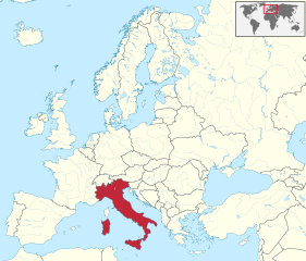 Map showing Italy