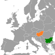 Map showing Hungary & Bulgaria