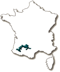 Map showing the Madiran region of France