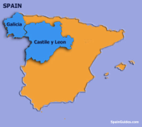 Map showing the regions where Mencía is today grown