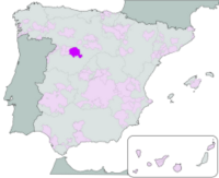 Map showing the Rueda region of Spain
