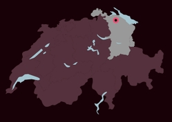 Map showing the Thurgau Canton of Switzerland.