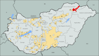 Map showing the Tokaj-Hegyalja region