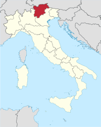 Map showing Italy’s Trentino region.