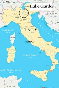 Map showing the location in Italy of Lake Garda