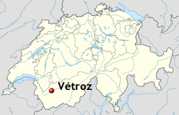 Map showing Vétroz in Switzerland